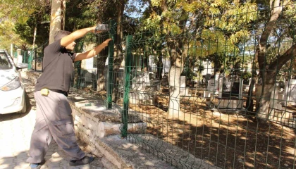 Elmalı Kızıltemeller Mezarlığında güvenlik ve çevre düzenlemesi