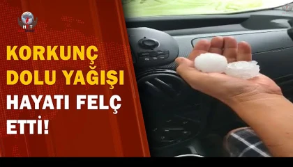 Hatay'da ceviz büyüklüğünde dolu yağdı, bazı araçlar hasar gördü