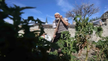 ‘Hayır yapmak kadar güzel bir şey yok diyen 90 yaşındaki adam, 100 metre mesafeden taşıdığı suyla yetiştirdiği ürünleri hayrına dağıtıyor