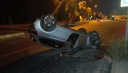 Otomobil takla attı, sürücü alkollü çıktı