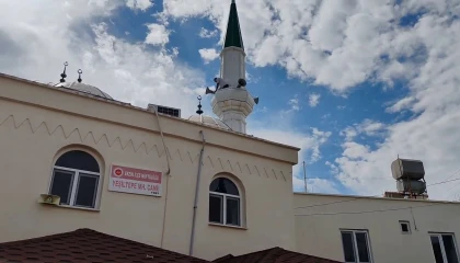 Yıldırımın isabet ettiği camide elektronik eşyalar kullanılamaz hale geldi