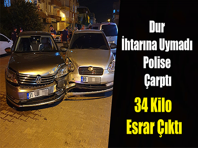 Hatay'da Dur İhtarına Uymadı Polise Çarptı Kaynak Linki = https://www.hatayinternettv.com/haber/hat
