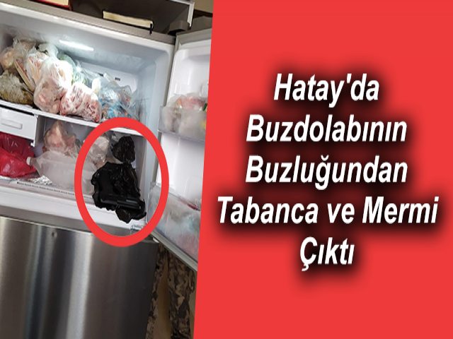 Hatay'da Buzdolabının Buzluğundan Tabanca ve Mermi Çıktı