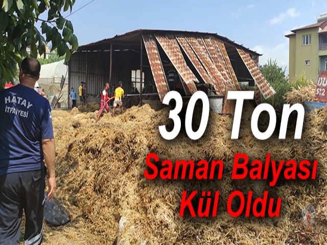 Hatay'da Yangın 30 Ton Saman Balyası Kül Oldu