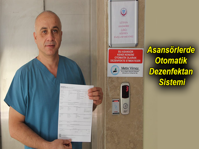 Asansörlerde Otomatik Dezenfektan Sistemi