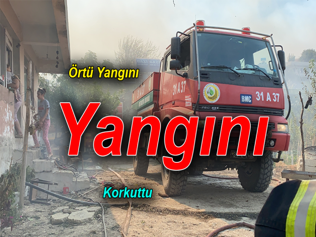 Hatay'da örtü yangını korkuttu
