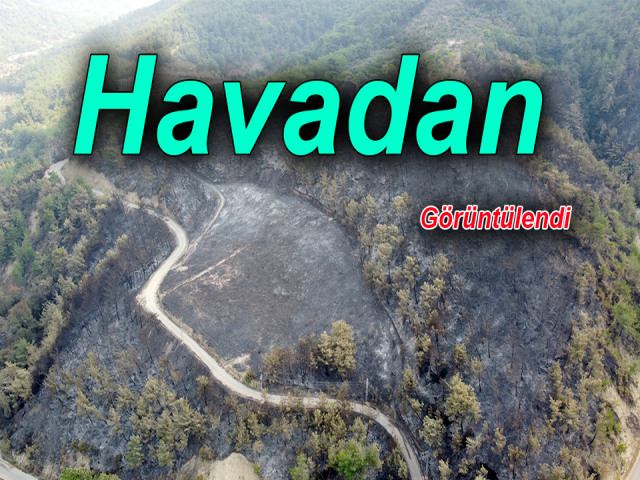 Hatay'da yanan alanlar havadan görüntülendi