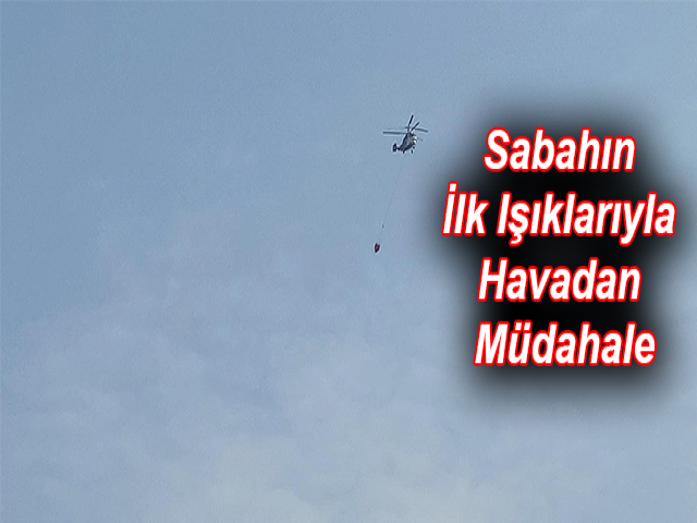 Hataydaki yangına sabahın ilk ışıklarıyla havadan müdahale