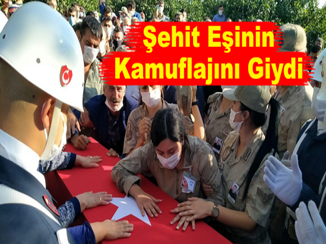 Şehit Eşinin Kamuflajını Giydi