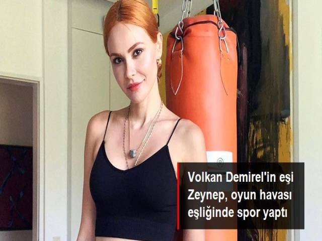 Volkan Demirel'in eşi Zeynep, oyun havası eşliğinde spor yaptı