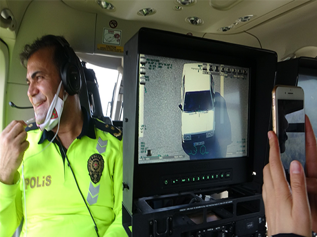 Hatay'da Helikopterli Trafik Denetimi