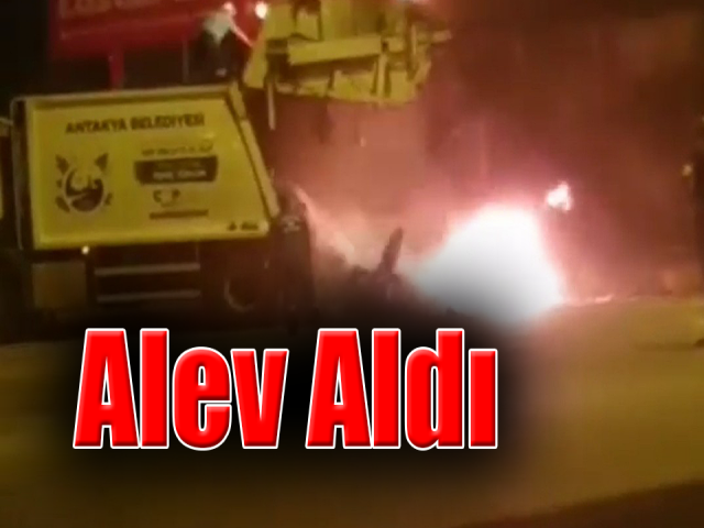 Hatayda çöp kamyonu alev aldı