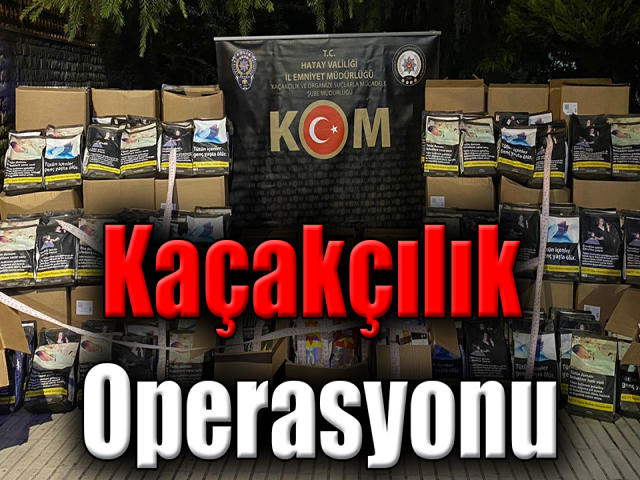 Hatay'da kaçakçılık operasyonu