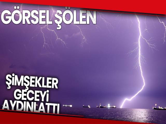 İskenderun Körfezi'nde gün batımında şimşekler görsel şölen oluşturdu