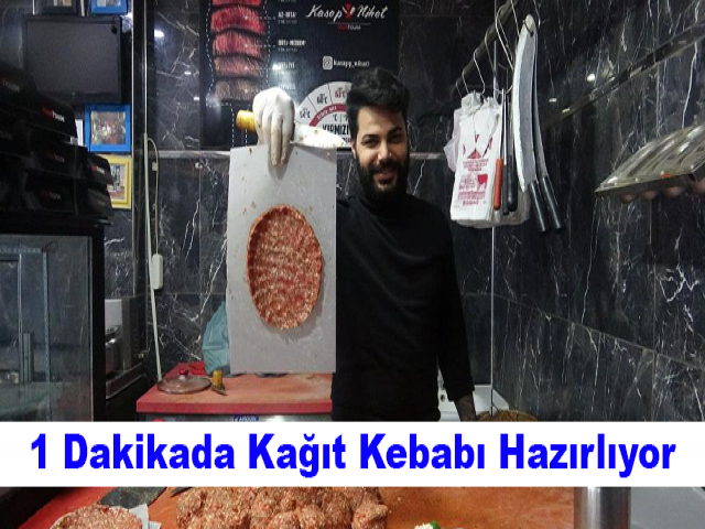 Hataylı kasap 1 dakikada kağıt kebabı hazırlıyor