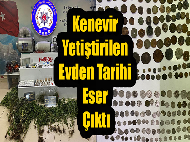 Hatay'da kenevir yetiştirilen evden tarihi eser çıktı