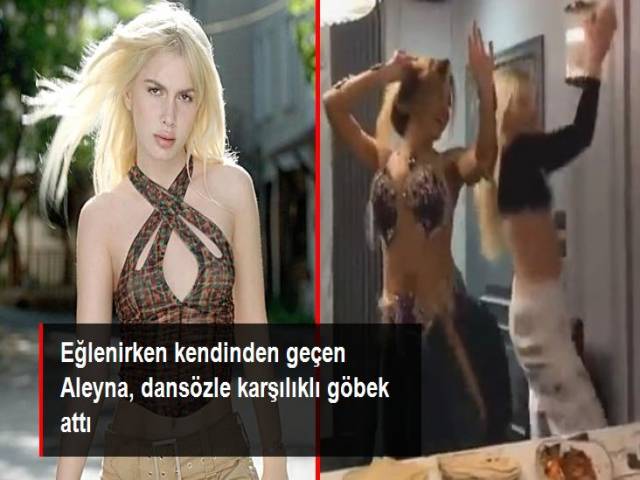 Dansözle karşılıklı göbek attı