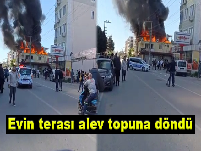 Evin terası alev topuna döndü