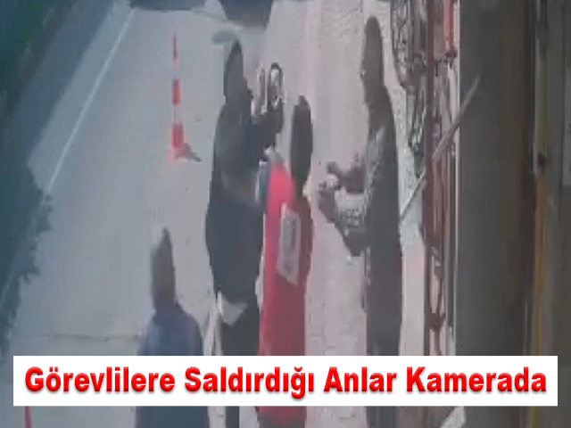 Şizofreni hastasının Kızılay görevlilerine saldırdığı anlar kamerada