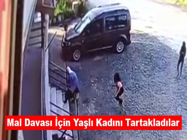 Mal davası için yaşlı kadını tartakladılar