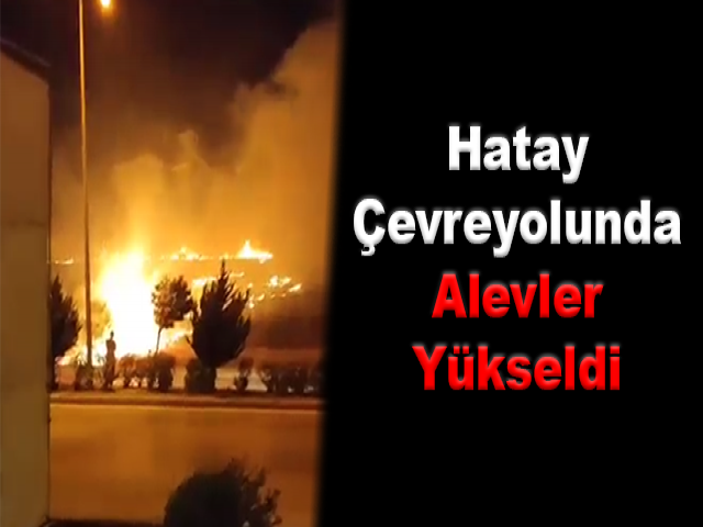 Hatay çevreyolunda alevler yükseldi