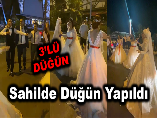 Hatay'da sahilde düğün yapıldı