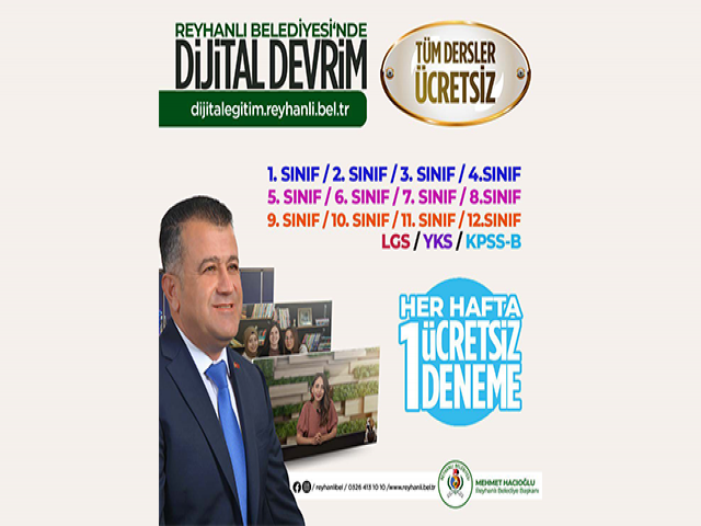 REYHANLI BELEDİYESİ’NDEN DİJİTAL EĞİTİM PLATFORMU
